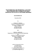 Cover page: Telecommuting and Residential Location: Relationships with Commute Distance Traveled for State of California Workers