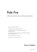 Cover page of Pale Fire, for chamber ensemble