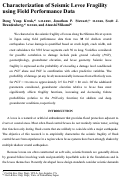 Cover page: Characterization of Seismic Levee Fragility Using Field Performance Data