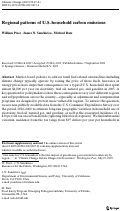 Cover page: Regional patterns of U.S. household carbon emissions