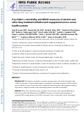 Cover page: Psychiatric Comorbidity and Healthcare Effectiveness Data and Information Set (Hedis) Measures of Alcohol and Other Drug Treatment Initiation and Engagement across 7 Health Care Systems