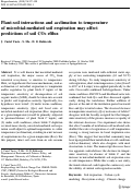 Cover page: Plant-soil interactions and acclimation to temperature of microbial-mediated soil respiration may affect predictions of soil CO2 efflux