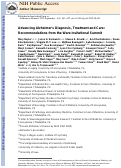 Cover page: Advancing Alzheimer's disease diagnosis, treatment, and care: Recommendations from the Ware Invitational Summit