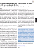 Cover page: Low-temperature emergent neuromorphic networks with correlated oxide devices