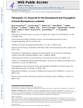 Cover page: Tetraspanin 3 Is Required for the Development and Propagation of Acute Myelogenous Leukemia