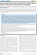 Cover page: Genome-Wide Association Data Reveal a Global Map of Genetic Interactions among Protein Complexes