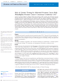 Cover page: Role of Genetic Testing for Inherited Prostate Cancer Risk: Philadelphia Prostate Cancer Consensus Conference 2017.