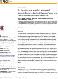 Cover page: An Experimental Model of Vasovagal Syncope Induces Cerebral Hypoperfusion and Fainting-Like Behavior in Awake Rats