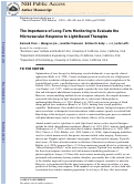 Cover page: The Importance of Long-Term Monitoring to Evaluate the Microvascular Response to Light-Based Therapies