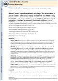 Cover page: When it hurts, a positive attitude may help: association of positive affect with daily walking in knee osteoarthritis. Results from a multicenter longitudinal cohort study