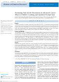 Cover page: Promoting End-of-Life Discussions in Advanced Cancer: Effects of Patient Coaching and Question Prompt Lists