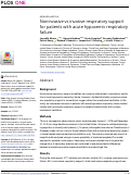 Cover page: Noninvasive vs invasive respiratory support for patients with acute hypoxemic respiratory failure