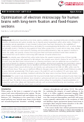 Cover page: Optimization of electron microscopy for human brains with long-term fixation and fixed-frozen sections