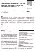 Cover page: Serotonergic neurotransmission in emotional processing: New evidence from long-term recreational poly-drug ecstasy use