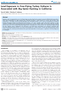 Cover page: Lead Exposure in Free-Flying Turkey Vultures Is Associated with Big Game Hunting in California