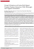 Cover page: Group B Streptococcal Serine-Rich Repeat Proteins Promote Interaction With Fibrinogen and Vaginal Colonization