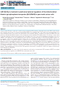 Cover page: miR-122-5p is involved in posttranscriptional regulation of the mitochondrial thiamin pyrophosphate transporter (SLC25A19) in pancreatic acinar cells