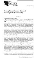 Cover page: Moving Toward Learner-Centered Teaching With Accountability