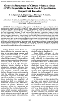 Cover page: Genetic Structure of Citrus tristeza virus (CTV) Populations from Field Argentinian Grapefruit Isolates