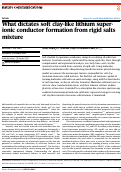Cover page: What dictates soft clay-like lithium superionic conductor formation from rigid salts mixture
