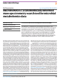 Cover page: microbeMASST: a taxonomically informed mass spectrometry search tool for microbial metabolomics data