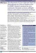 Cover page: Development of ‘Core Outcome Sets’ for Meningioma in Clinical Studies (The COSMIC Project): protocol for two systematic literature reviews, eDelphi surveys and online consensus meetings