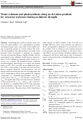 Cover page: Water relations and photosynthesis along an elevation gradient for Artemisia tridentata during an historic drought