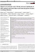 Cover page: Digoxin use and lower risk of 30‐day all‐cause readmission in older patients with heart failure and reduced ejection fraction receiving β‐blockers