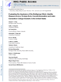 Cover page: Evaluating the Invariance of the Multigroup Ethnic Identity Measure Across Foreign-Born, Second-Generation and Later-Generation College Students in the United States