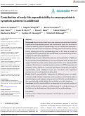 Cover page: Contribution of early‐life unpredictability to neuropsychiatric symptom patterns in adulthood