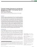 Cover page: Transfer Student Experiences and Identity Navigation in STEM: Overlapping Figured Worlds of Success