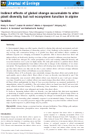 Cover page: Indirect effects of global change accumulate to alter plant diversity but not ecosystem function in alpine tundra
