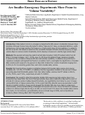 Cover page: Are Smaller Emergency Departments More Prone to  Volume Variability?