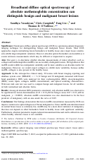 Cover page: Broadband diffuse optical spectroscopy of absolute methemoglobin concentration can distinguish benign and malignant breast lesions.