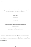 Cover page: Accounting for Meso- or Micro-Level Effects When Estimating Models Using City-Level Crime Data: Introducing a Novel Imputation Technique