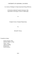 Cover page: Low-Latency Techniques for Improving System Energy Efficiency /