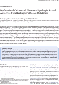 Cover page: Dysfunctional Calcium and Glutamate Signaling in Striatal Astrocytes from Huntington's Disease Model Mice