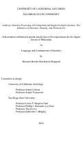 Cover page: Auditory Sentence Processing in Unimpaired and Impaired Adult Listeners: The Influence of Structure, Prosody, and Thematic Fit