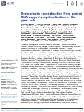 Cover page: Demographic reconstruction from ancient DNA supports rapid extinction of the great auk