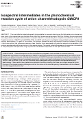 Cover page: Isospectral intermediates in the photochemical reaction cycle of anion channelrhodopsin GtACR1.