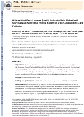 Cover page: Abbreviated care-process quality indicator sets linked with survival and functional status benefit in older adults under ambulatory care.