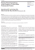 Cover page: Primary Thyroid Lymphoma: A Rare Diagnosis Treated With Polatuzumab Vedotin