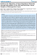 Cover page: Evidence for Alteration of Gene Regulatory Networks through MicroRNAs of the HIV-Infected Brain: Novel Analysis of Retrospective Cases