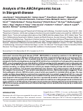 Cover page: Analysis of the ABCA4 genomic locus in Stargardt disease