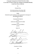 Cover page: Community Participation in Climate Protection Actions A Case Study of Climate Change and Community Sustainability Planning in the City of Davis, California