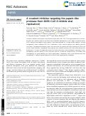 Cover page: A covalent inhibitor targeting the papain-like protease from SARS-CoV-2 inhibits viral replication