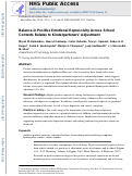 Cover page: Balance in Positive Emotional Expressivity Across School Contexts Relates to Kindergartners’ Adjustment