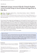 Cover page: TMEM16B Calcium-Activated Chloride Channels Regulate Action Potential Firing in Lateral Septum and Aggression in Male Mice.