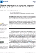 Cover page: An Update on Semen Physiology, Technologies, and Selection Techniques for the Advancement of In Vitro Equine Embryo Production: Section II.