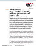 Cover page: Stable retention of chloramphenicol-resistant mtDNA to rescue metabolically impaired cells